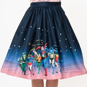Justice League DC Comics Gellar Swing Skirt by Unique Vintage